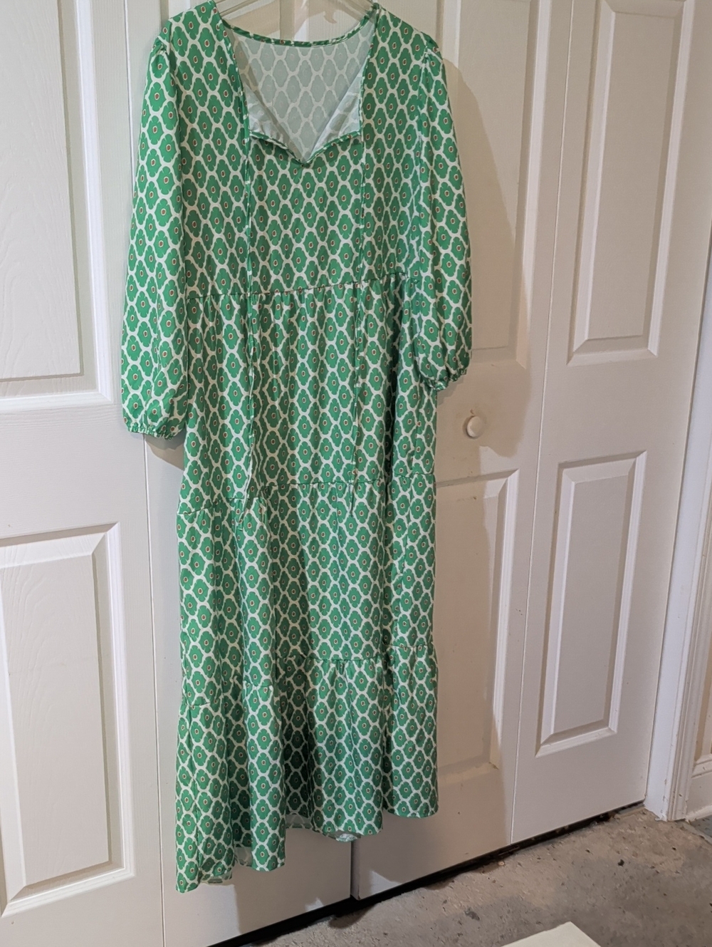 Maxi Green Patterned Dress